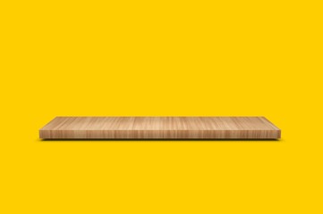 Wood Shelf on Wall 3D Rendering