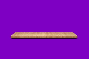 Wood Shelf on Wall 3D Rendering
