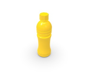 Water Bottle isolated on Yellow 3D Rendering