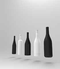 Wine Bottle Object 3D Rendering