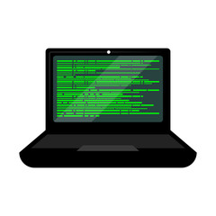 Programming code on a laptop screen - Vector