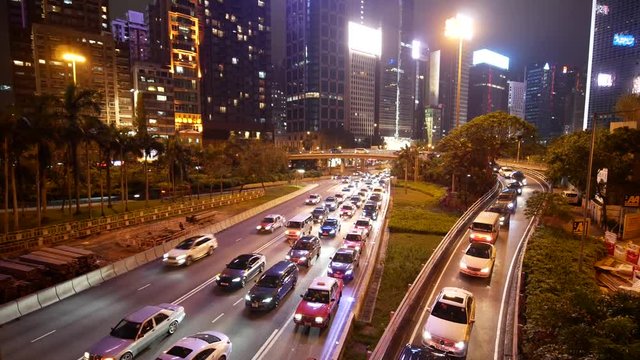 中華人民共和国、香港特別行政区/グロスター通り-Gloucester Rd/夜