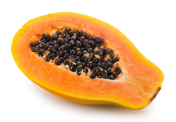 Fresh papaya on white background