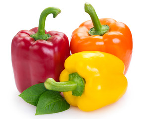 Fresh pepper on white background