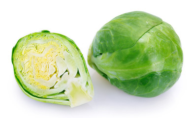 Fototapeta premium Brussels sprouts on white background