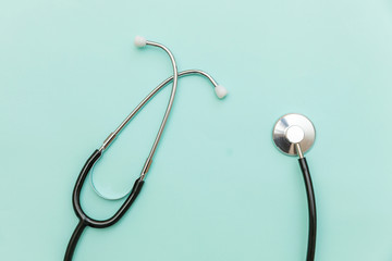 Simply minimal design with medicine equipment stethoscope or phonendoscope isolated on trendy...