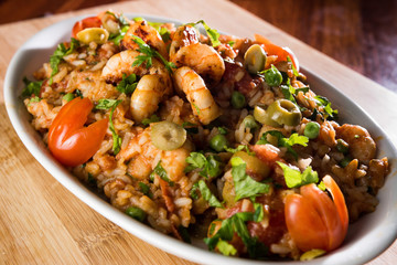 rice and shrimps food