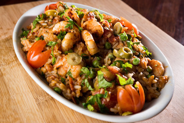rice and shrimps food