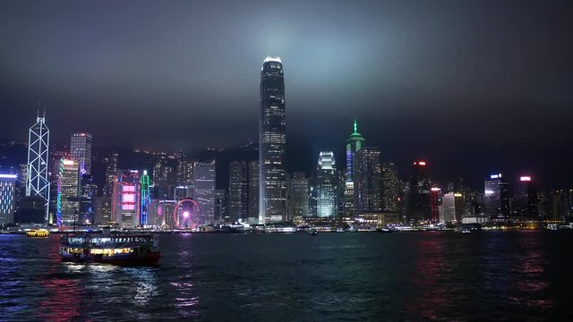 中華人民共和国、香港特別行政区/ビクトリア・ハーバー/夜景
