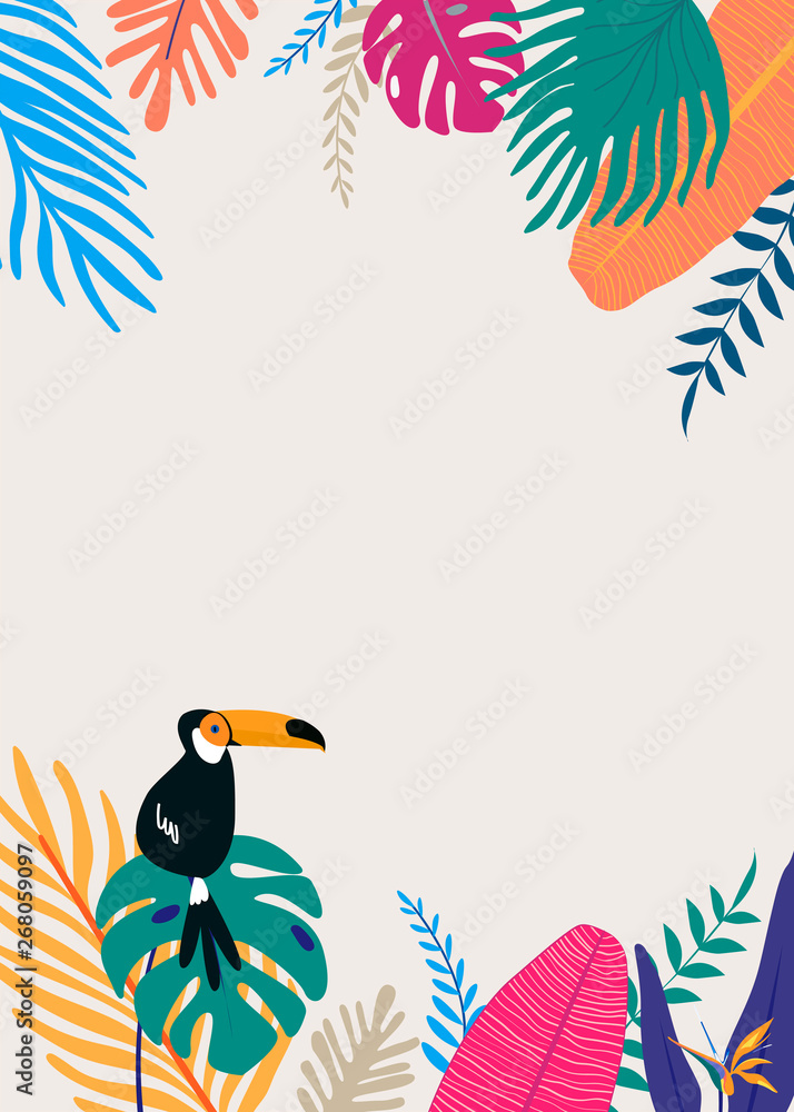 Wall mural tropical design space