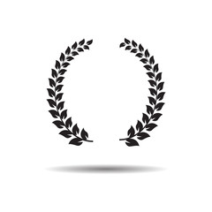 Obraz premium Laurel Wreaths. Flat vector web icon or sign on white background with shadow.