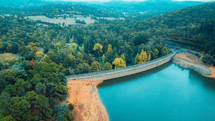 Aerial View of Autumn Gardens and Dam D