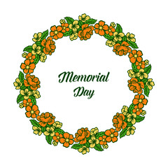 Vector illustration various artwork colorful flower frame for banner of memorial days