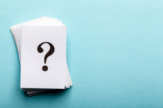 Question mark heap with copy space for confusion question or solution concept