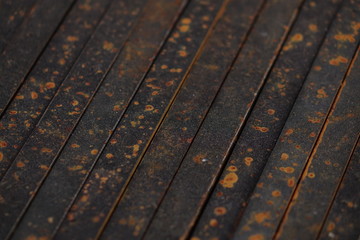 Rusty on metal steel rod.