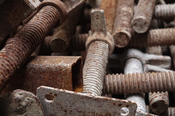 Rusty big spiral steel pipe.