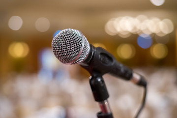 Close-Up of a Microphone in the room