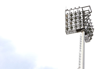 Spotlight on lighting tower of stadium
