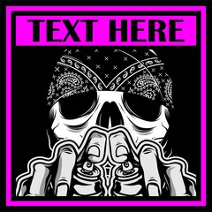 Vector skull painting graffiti .vector illustration.