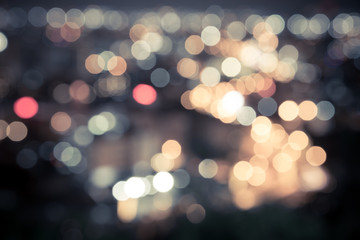 Fototapeta premium Vintage Blurred of bokeh city at night