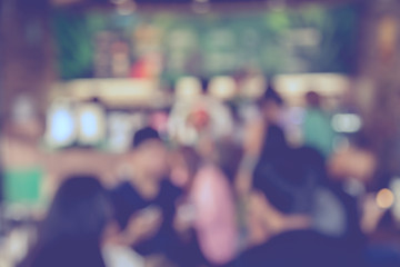 Blurred coffee shop background with vintage effect