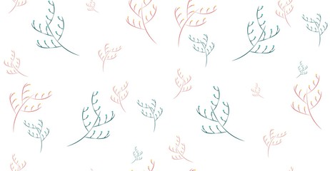 Seamless pattern with colored branches