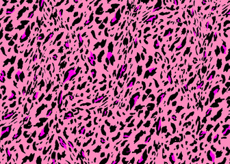 Pink Leopard skin pattern design. Leopard print vector illustration background. Wildlife fur skin design illustration for print, web, home decor, fashion, surface, graphic design