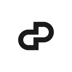letter dp simple infinity line logo vector