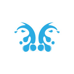 Fototapeta na wymiar letter v motion water splash symbol logo vector