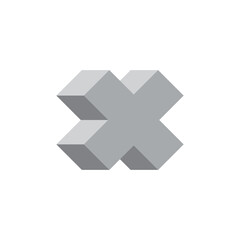 3d gradient letter x logo decoration vector