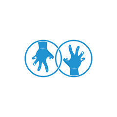 Fototapeta premium linked grunge violence scary hand symbol decoration vector