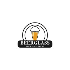 beer glass logo template design