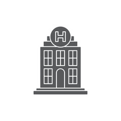 hospital building vector icon, isolated on white background