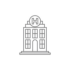 Naklejka premium hospital building vector icon, isolated on white background