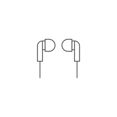 in ear headphones vector icon concept, isolated on white background