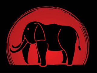 Fototapeta premium Elephant cartoon graphic vector.