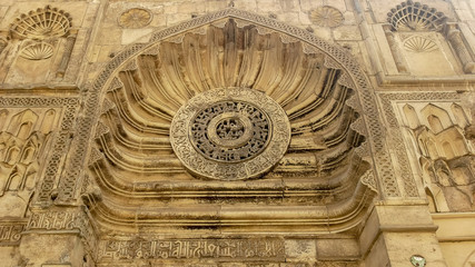 the facade of the al-aqmar mosque in cairo