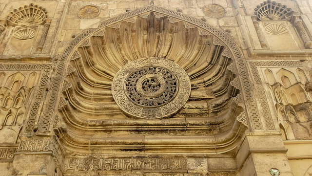 the facade of the al-aqmar mosque in cairo