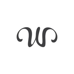 letter w curves design logo vector