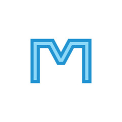 letter m stripes geometric logo vector
