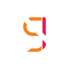 letter sj simple geometric line logo