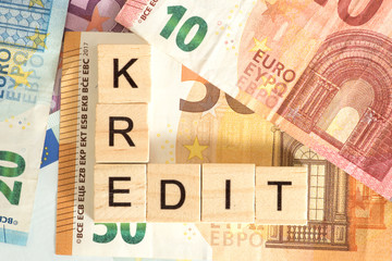 Euro Geldscheine und Kredit