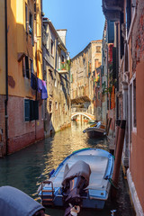 Bridge over canal Rio Della Maddalena. Venice. Italy
