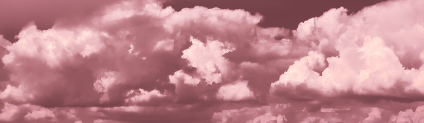 Panoramic view on Sky with dramatic clouds. Bright grey clouds on the sky suitable for background. Cloudy sky. Overcast