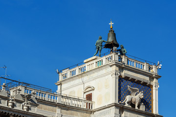 Fototapeta premium St Mark's Clock tower or Torre dell'Orologio in Piazza San Marco. Venice. Italy