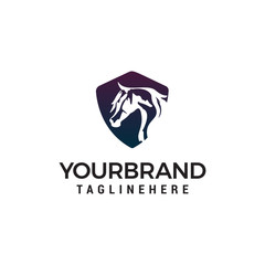 horse head logo design concept template vector