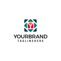 letter y cube logo design concept template vector