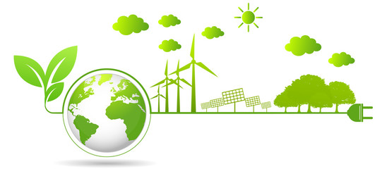 Ecology concept and Environmental ,Banner design elements for sustainable energy development, Vector illustration