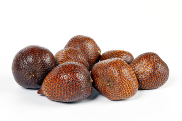 Buah Salak Snake skin fruit on white background