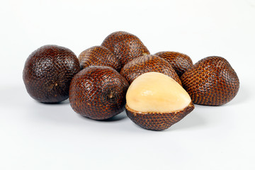 Buah Salak Snake skin fruit on white background